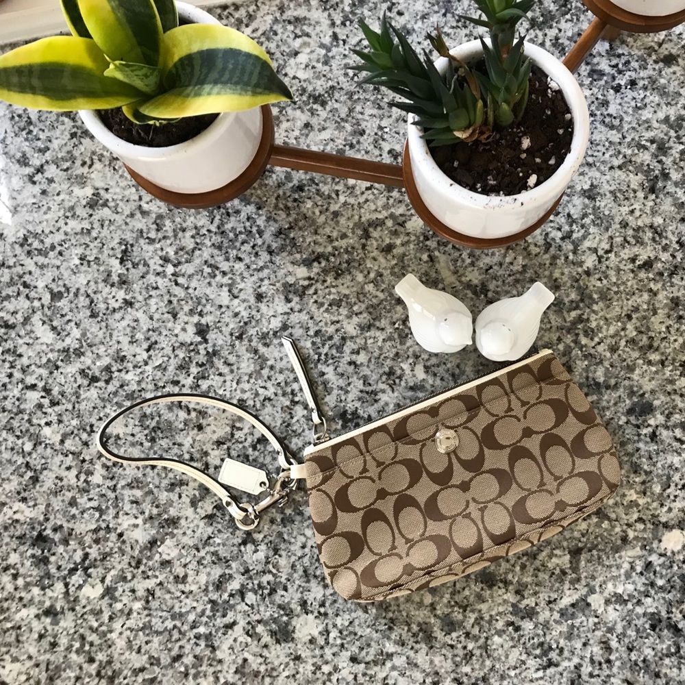 Coach Brown Wristlet